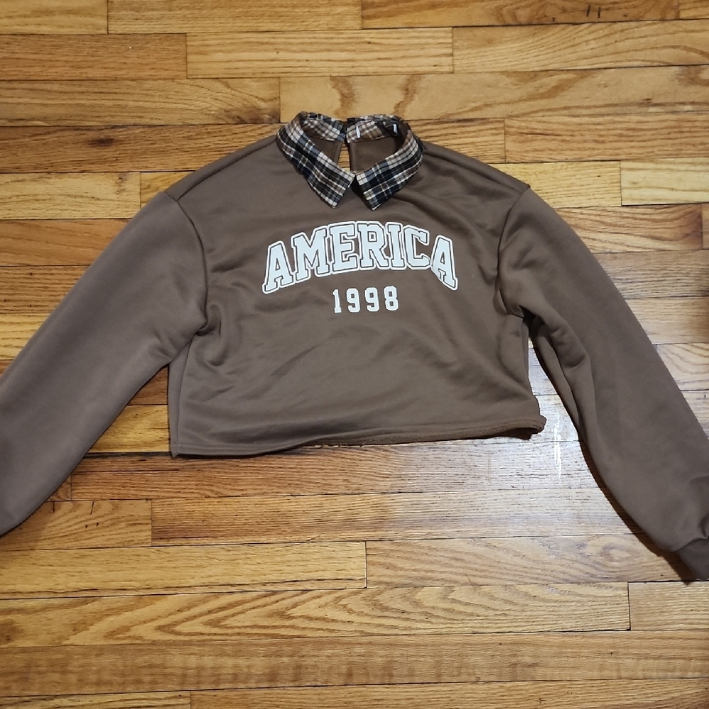 SHEIN Brown America 1998 Sweatshirt